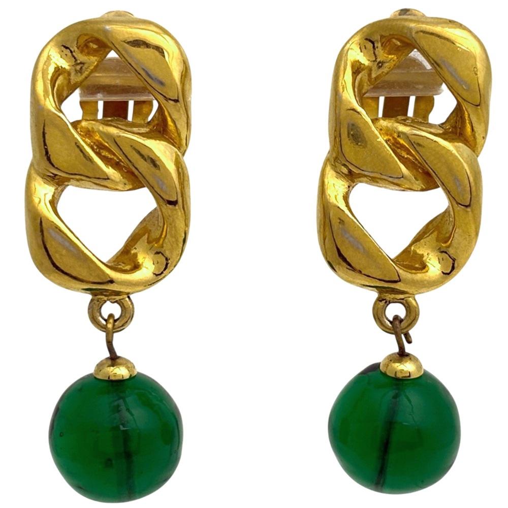 CHANEL Green Earrings